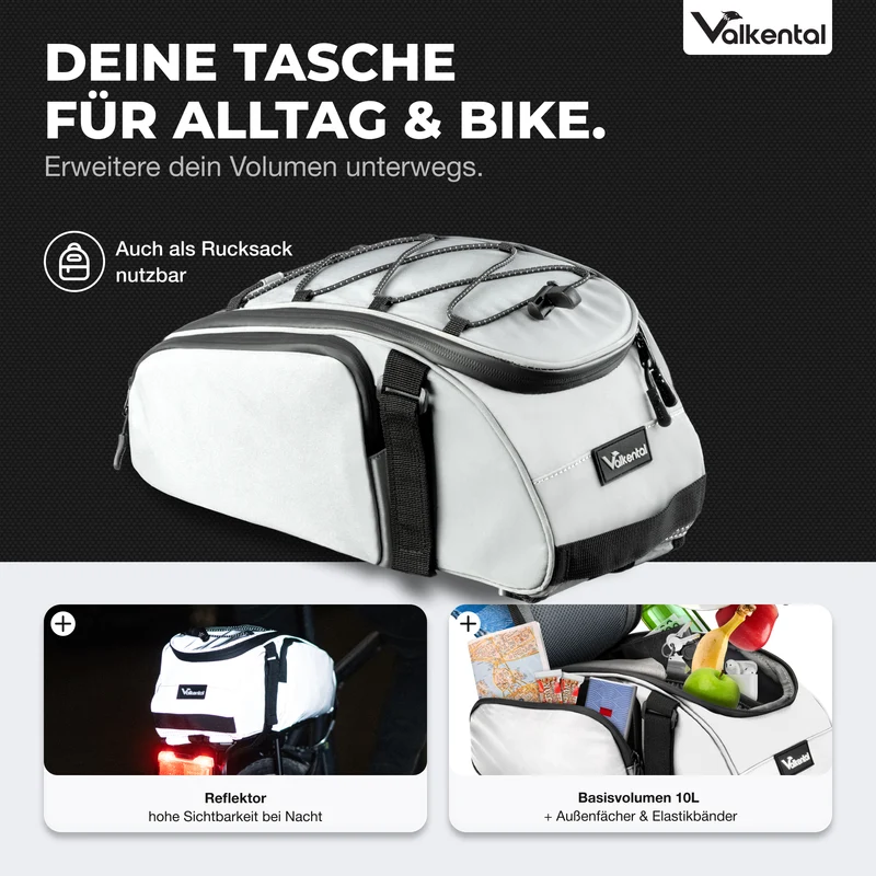 Trunk Bag - Aufliegende 3in1 Gepäckträgertasche mit Rucksackfunktion - B-Ware