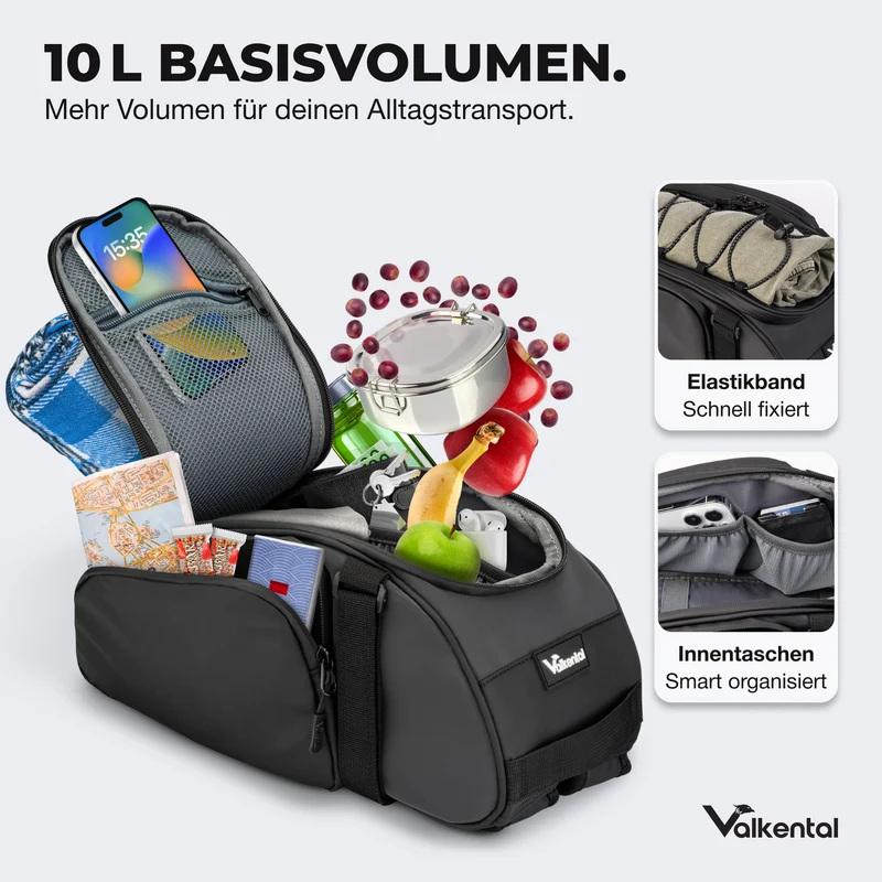 Trunk Bag - Aufliegende 3in1 Gepäckträgertasche mit Rucksackfunktion - B-Ware