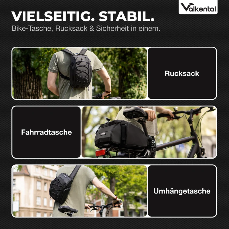 Trunk Bag - Aufliegende 3in1 Gepäckträgertasche mit Rucksackfunktion - B-Ware