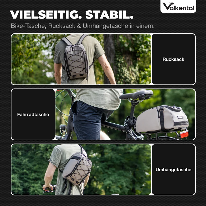 Trunk Bag - Aufliegende 3in1 Gepäckträgertasche mit Rucksackfunktion - B-Ware