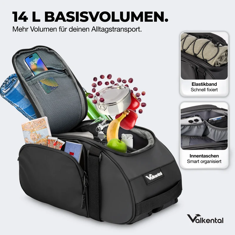 Trunk Bag - Aufliegende 3in1 Gepäckträgertasche mit Rucksackfunktion - B-Ware