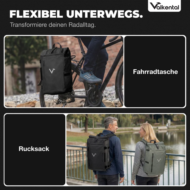 NEU: TrailX - 2in1 Fahrradtasche & Rucksack für jeden Untergrund - B-Ware