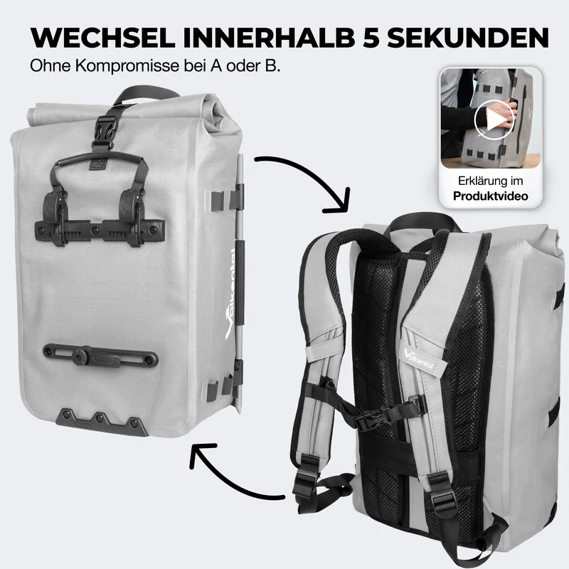 NEU: TrailX - 2in1 Fahrradtasche & Rucksack für jeden Untergrund - B-Ware