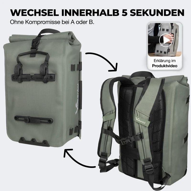 NEU: TrailX - 2in1 Fahrradtasche & Rucksack für jeden Untergrund - B-Ware