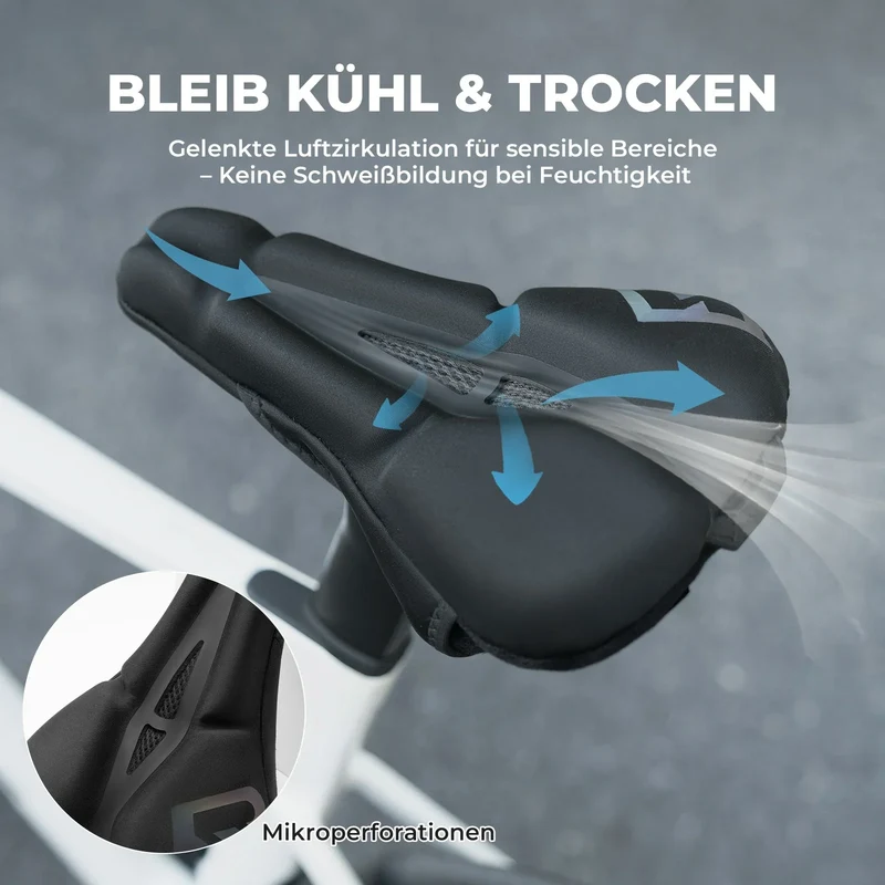 Fahrradsattel Überzug – Ergonomische Sattelbezug Fahrrad met Memory-Foam & 3D-geformter Polsterung