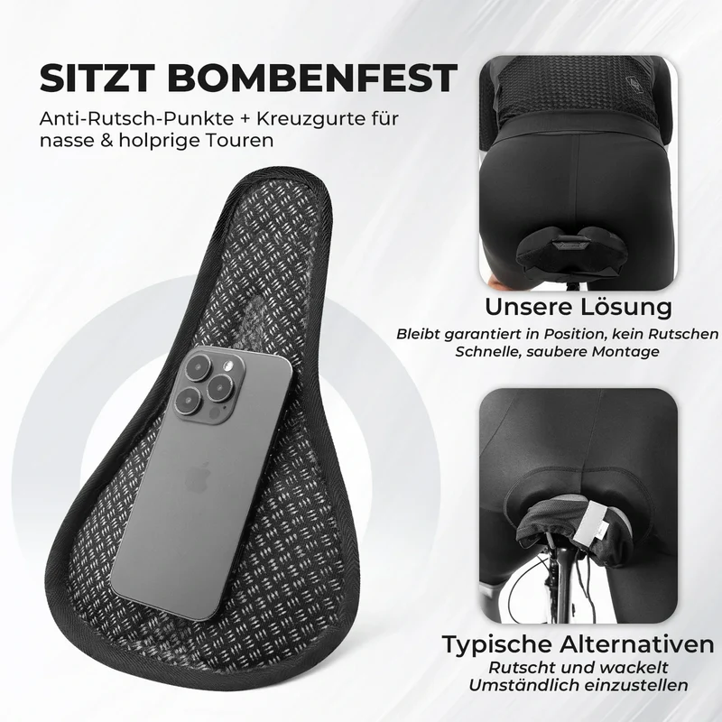 Fahrradsattel Überzug – Ergonomische Sattelbezug Fahrrad met Memory-Foam & 3D-geformter Polsterung