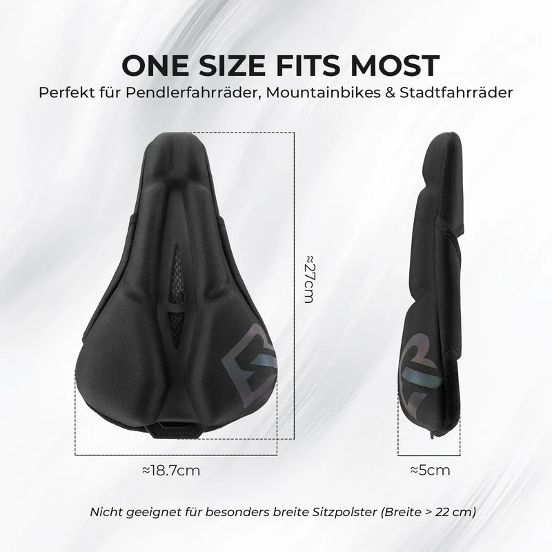 Fahrradsattel Überzug – Ergonomische Sattelbezug Fahrrad met Memory-Foam & 3D-geformter Polsterung