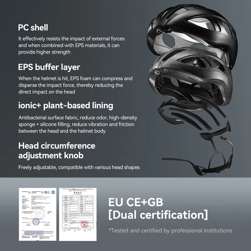 Fahrradhelm 58-62cm Leichtgewicht 240g Antibacterieel