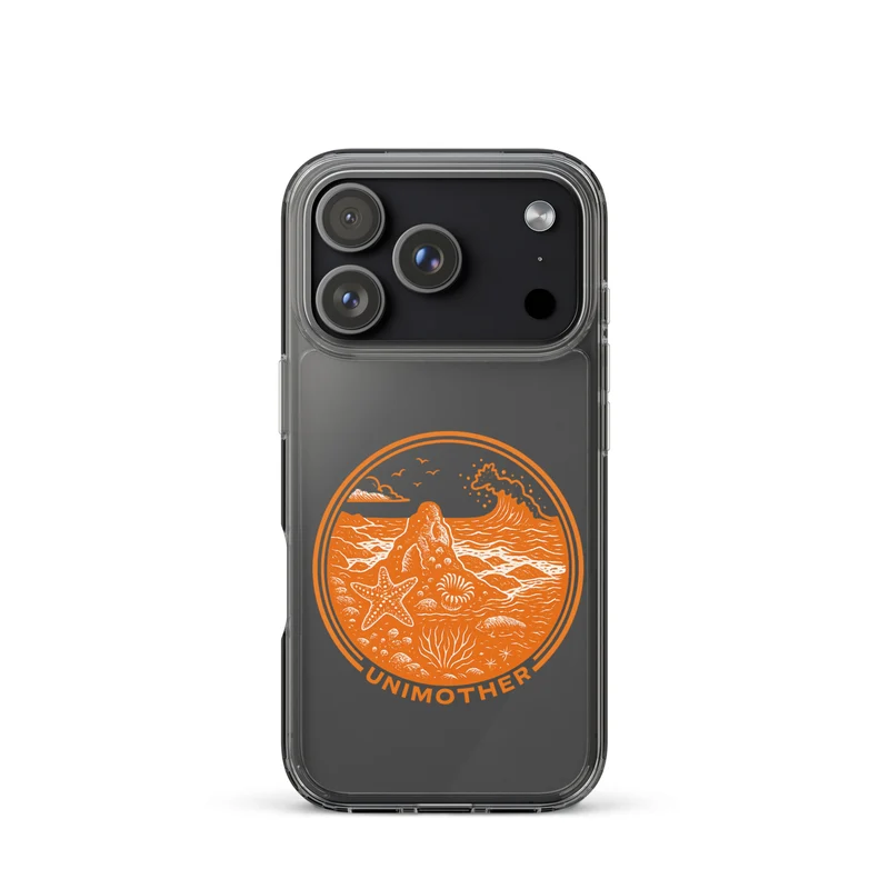 UNIMOTHER Transparant hoesje met Low Tide-design voor iPhone®