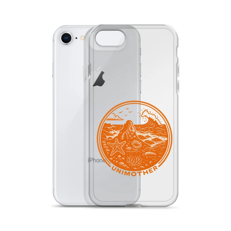 UNIMOTHER Transparant hoesje met Low Tide-design voor iPhone®