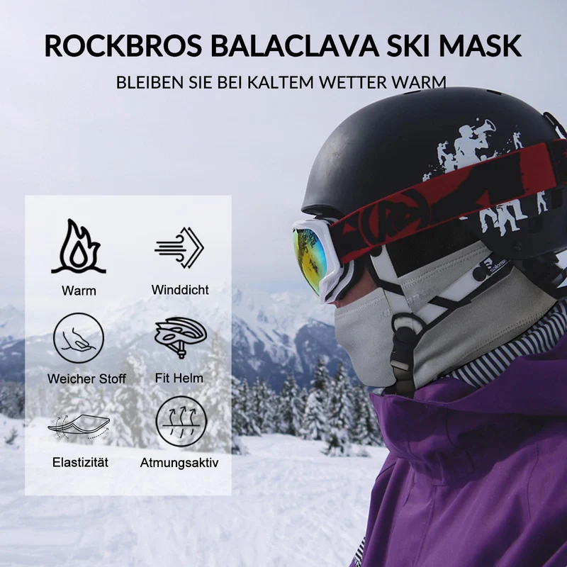 ROCKBROS Sturmhaube 2er Set Herbst Winter Bivakmuts voor Outdoorsport Unisex