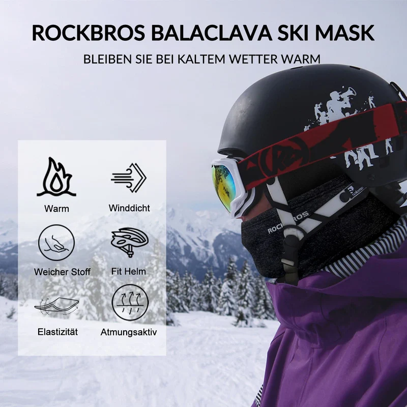 ROCKBROS Sturmhaube 2er Set Herbst Winter Bivakmuts voor Outdoorsport Unisex