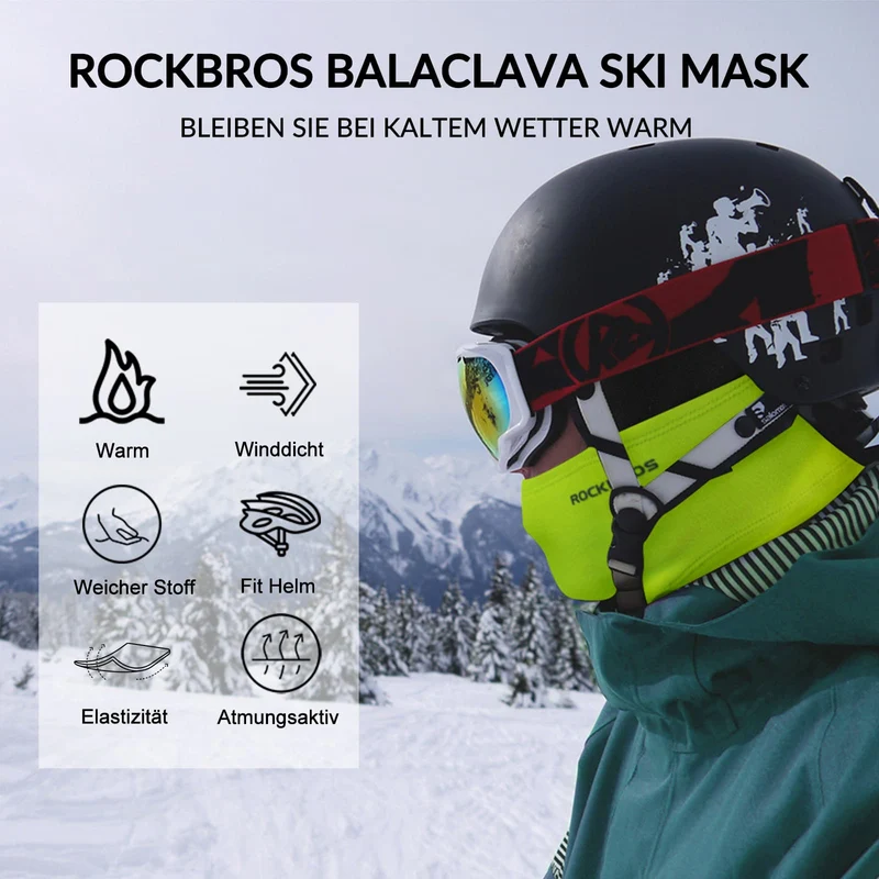 ROCKBROS Sturmhaube 2er Set Herbst Winter Bivakmuts voor Outdoorsport Unisex