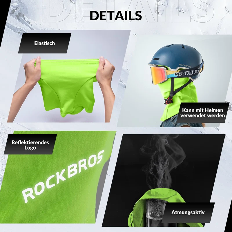 ROCKBROS Sturmhaube 2er Set Herbst Winter Bivakmuts voor Outdoorsport Unisex