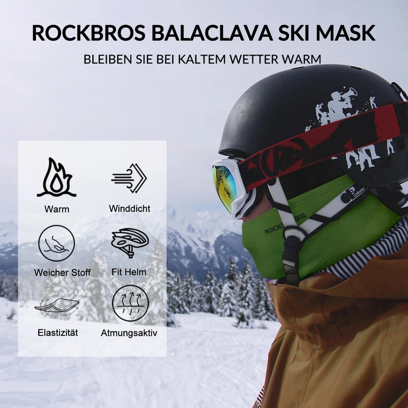 ROCKBROS Sturmhaube 2er Set Herbst Winter Bivakmuts voor Outdoorsport Unisex