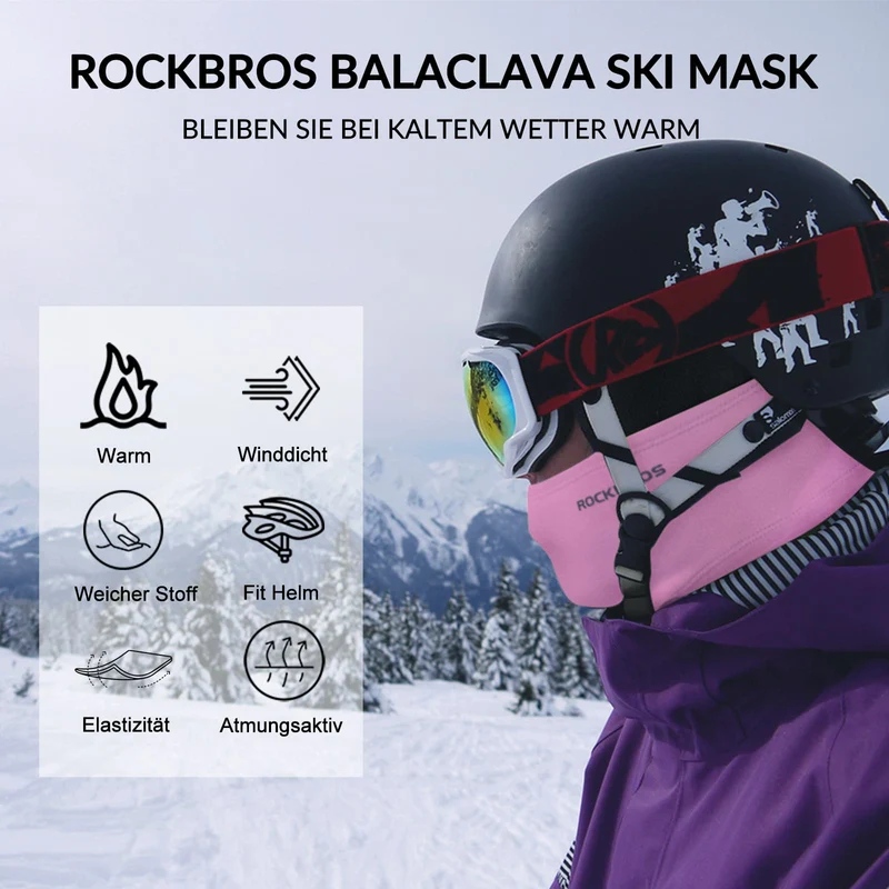 ROCKBROS Sturmhaube 2er Set Herbst Winter Bivakmuts voor Outdoorsport Unisex