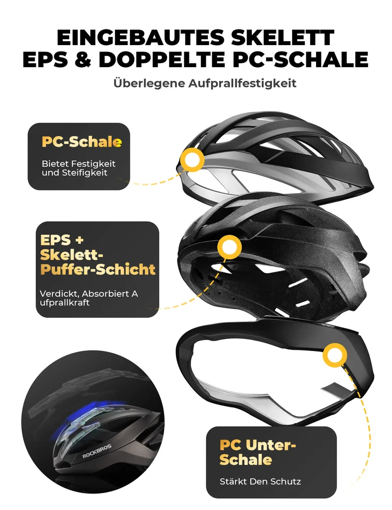 Fahrradhelm met verstärkungsrahmen 58-62cm