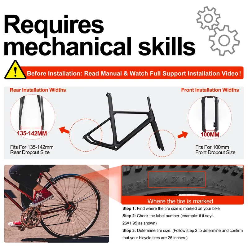 eSoulbike™ 48V 1000W Gearless Rear Hub Wheel Ebike Conversion Kit