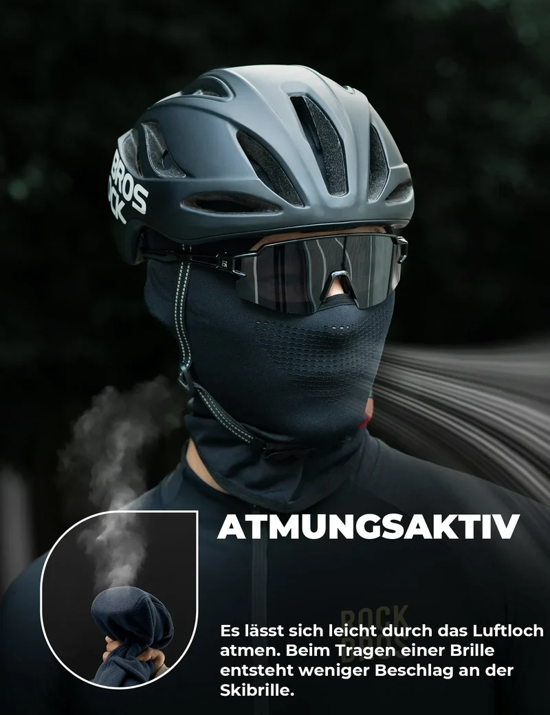 Sturmhaube Balaclava, Atmungsaktive Skimasker Schwarz-Grau
