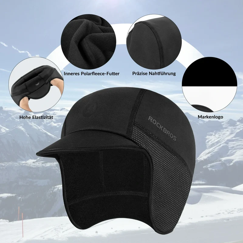 Зімовы Fahrrad Mütze Helmmütze Warm und Dehnbar Fahrradkappe