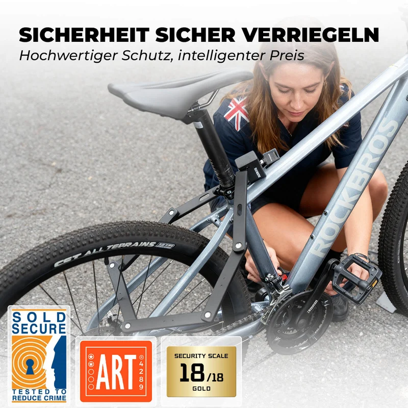 ROCKBROS Faltschloss Fahrradschloss 104 см Faltbares