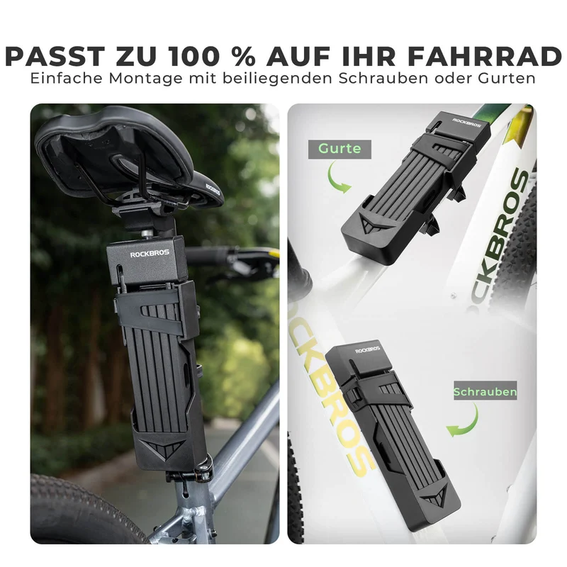 ROCKBROS Faltschloss Fahrradschloss 104 см Faltbares