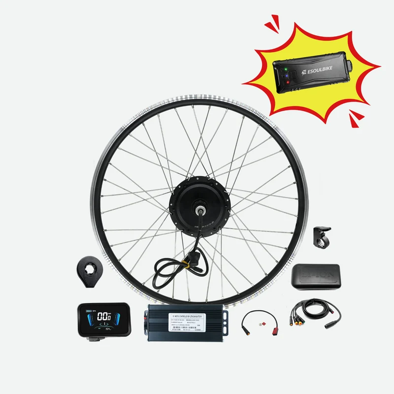 eSoulbike™ 48V 500W Waterproof Rear Wheel Hub Motor Ebike Conversion Kit