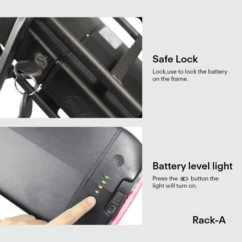 eSoulbike™ 36V 48V Electric Bike Rear Rack Battery
