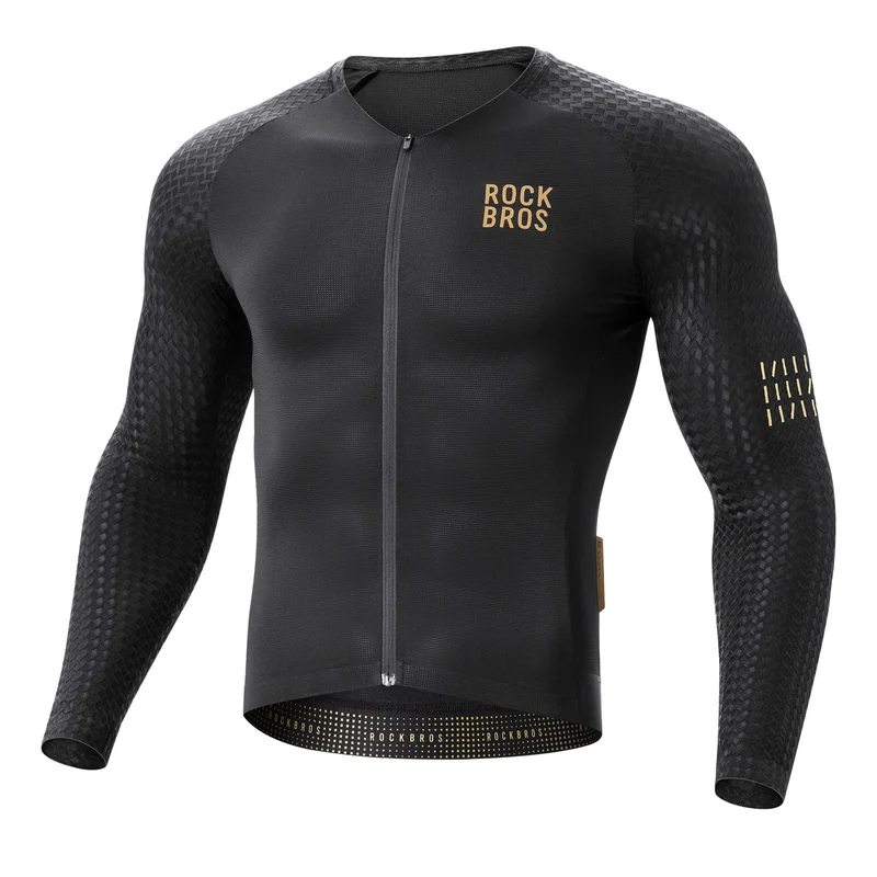 Herren Langarm-Radtrikot Atmungsaktiv Reflecterend met 3D-Schnitt