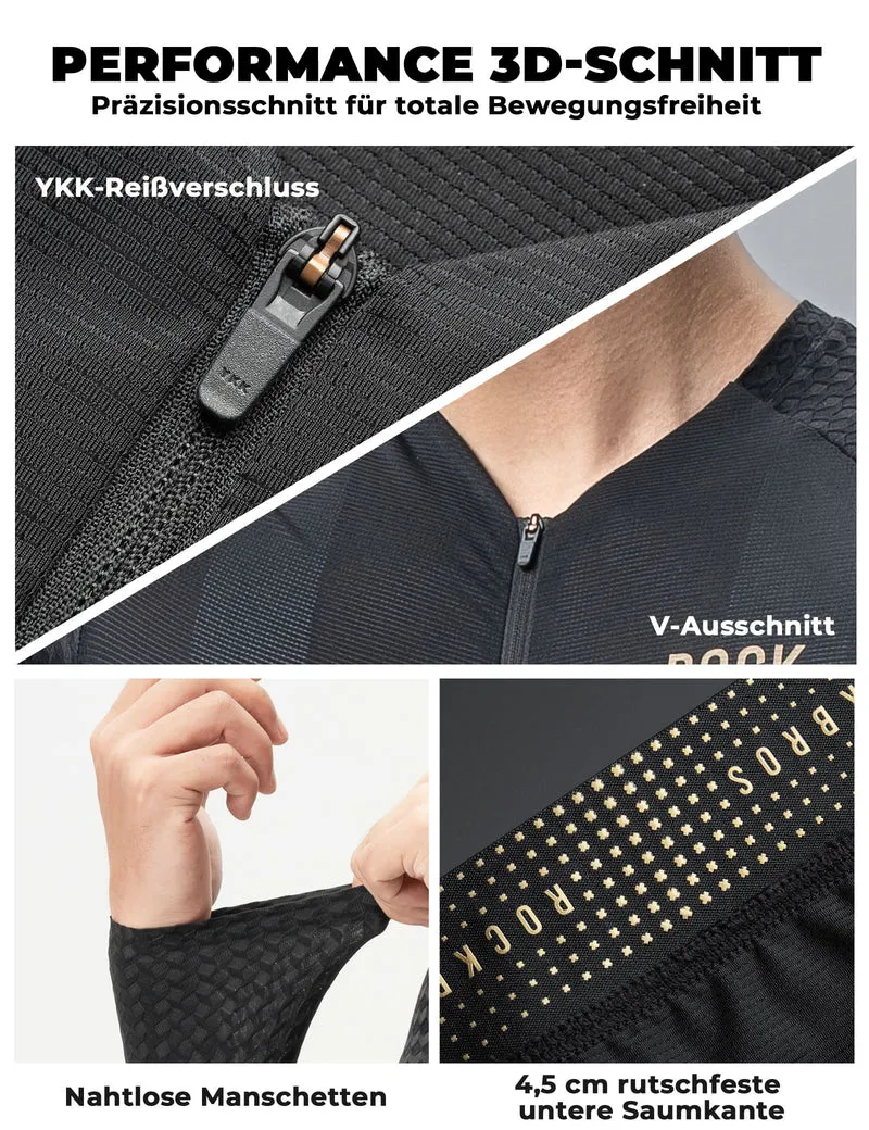 Herren Langarm-Radtrikot Atmungsaktiv Reflecterend met 3D-Schnitt