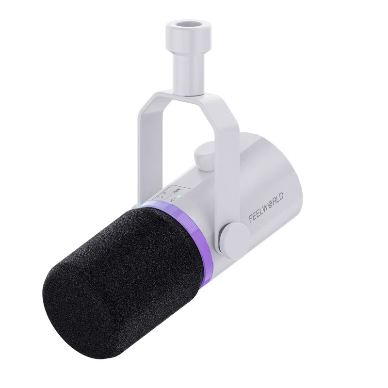 FEELWORLD PM1 Weißes XLR-USB-dynamisches Mikrofon für Podcasting-Aufnahmen, Gaming, Live-Streaming