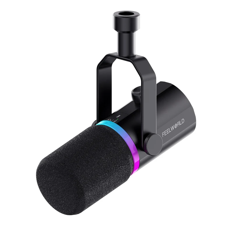 FEELWORLD PM1 Weißes XLR-USB-dynamisches Mikrofon für Podcasting-Aufnahmen, Gaming, Live-Streaming