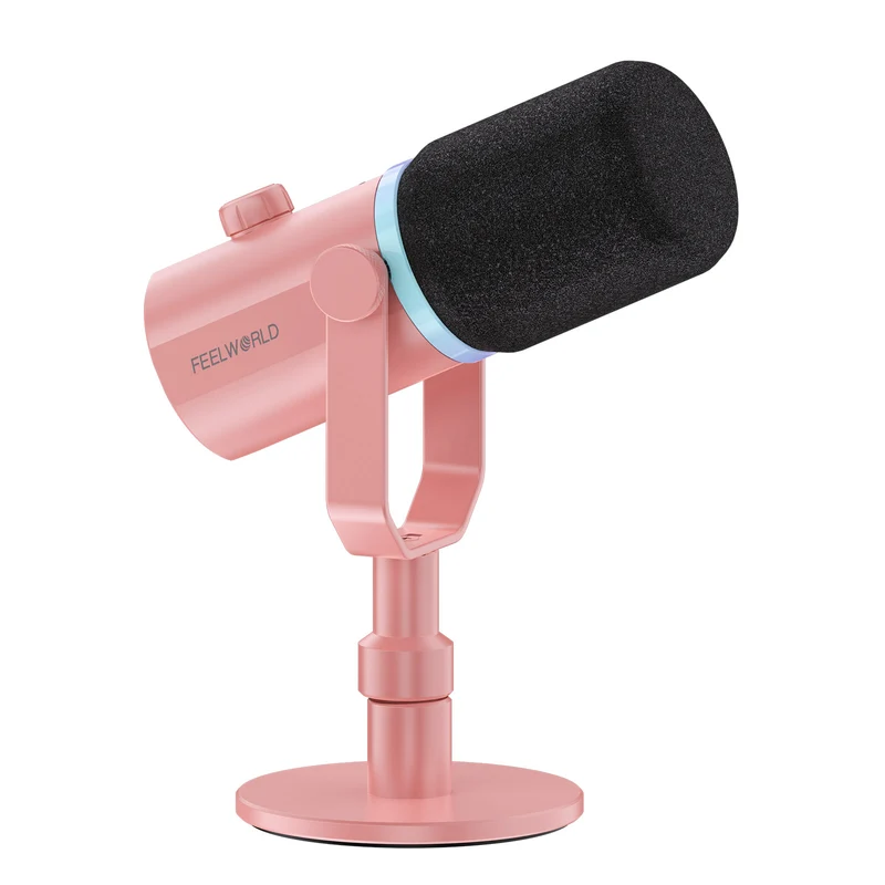 FEELWORLD PM1 Weißes XLR-USB-dynamisches Mikrofon für Podcasting-Aufnahmen, Gaming, Live-Streaming