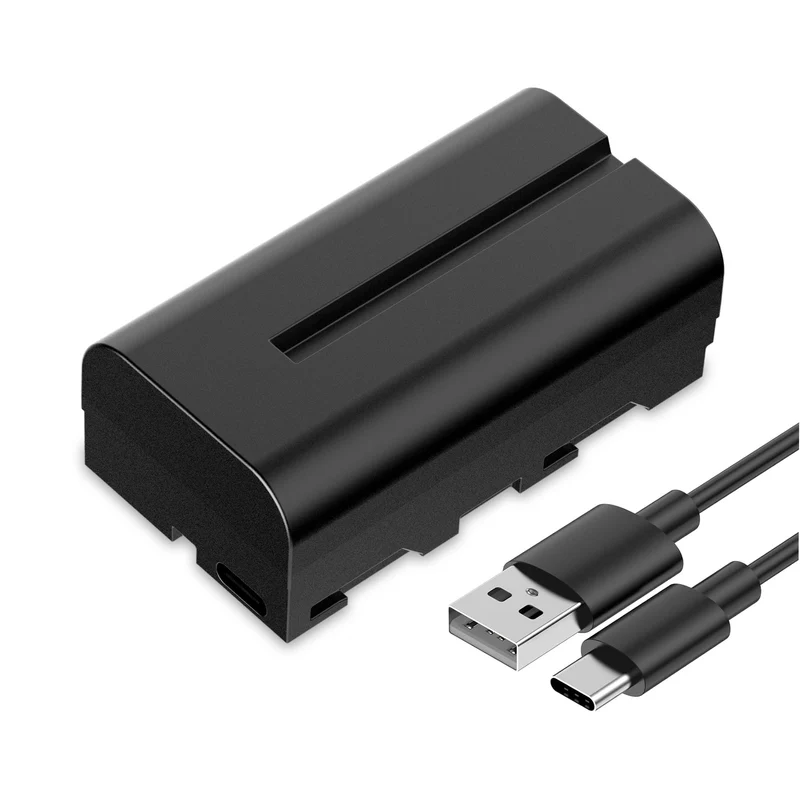 FEEWORLD NP-F550 2200 mAh Li-Ionen-Akku für Monitor, Videoleuchte, Videoübertragung, USB-C-Aufladung
