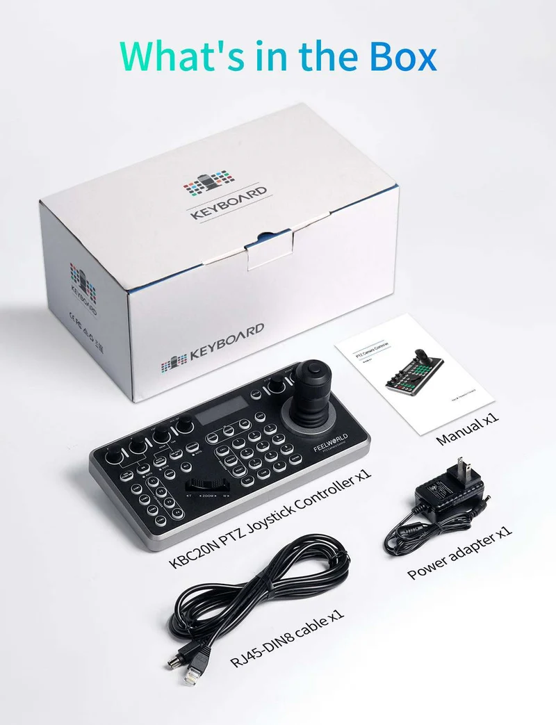FEELWORLD KBC20N NDI PTZ Kamerasteuerung Joystick Tastatursteuerung Mehrere Steuerungsprotokolle PoE-Unterstützung