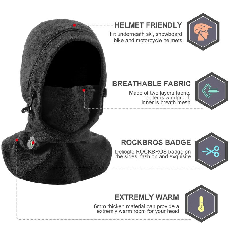 Зімовая Балаклава für Männer & Frauen - Thermische Gesichtsmaske mit 3D-Design, wind- und kälteisolierend