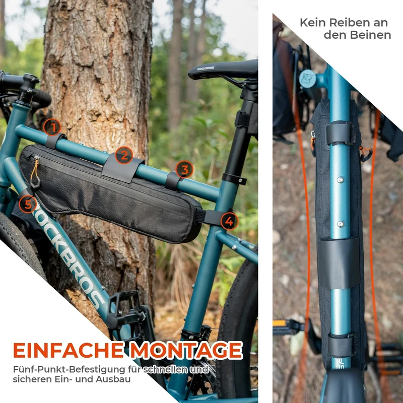 Qunature Fahrrad Rahmentasche Fahrradtasche wasserdichte met Außentasche en Trinksystemöffnung