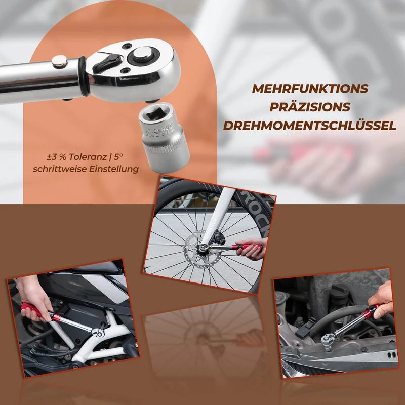 Fahrrad Drehmomentschlüssel Set 2-24 Nm, multifunctionele reparatiewerkzeug