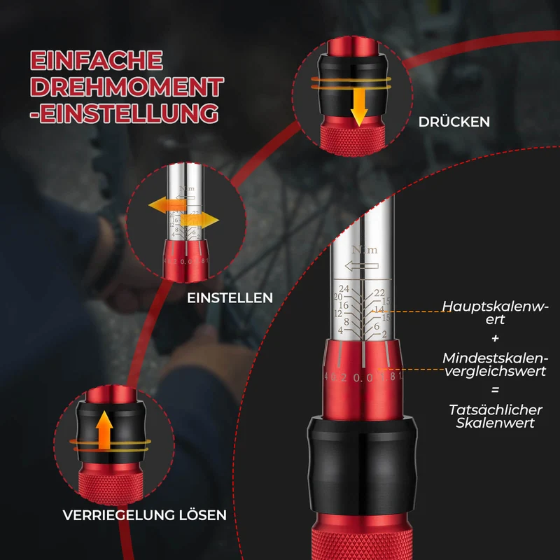 Fahrrad Drehmomentschlüssel Set 2-24 Nm, multifunctionele reparatiewerkzeug