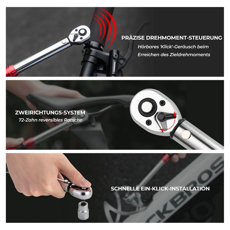Fahrrad Drehmomentschlüssel Set 2-24 Nm, multifunctionele reparatiewerkzeug