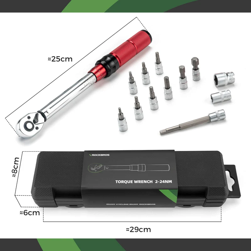 Fahrrad Drehmomentschlüssel Set 2-24 Nm, multifunctionele reparatiewerkzeug