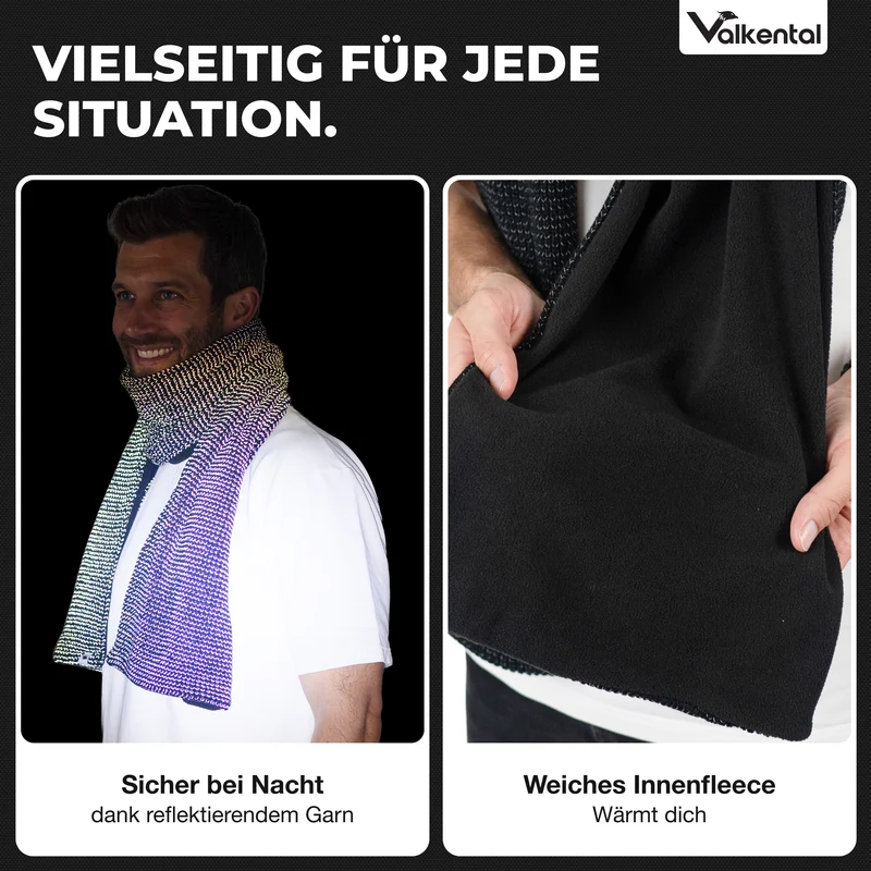 NEU: Reflective Scarf - Reflektierender Strickschal mit Fleece-Innenseite