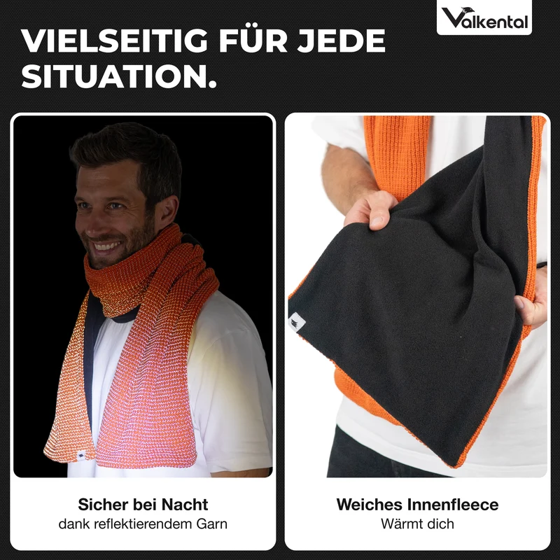NEU: Reflective Scarf - Reflektierender Strickschal mit Fleece-Innenseite