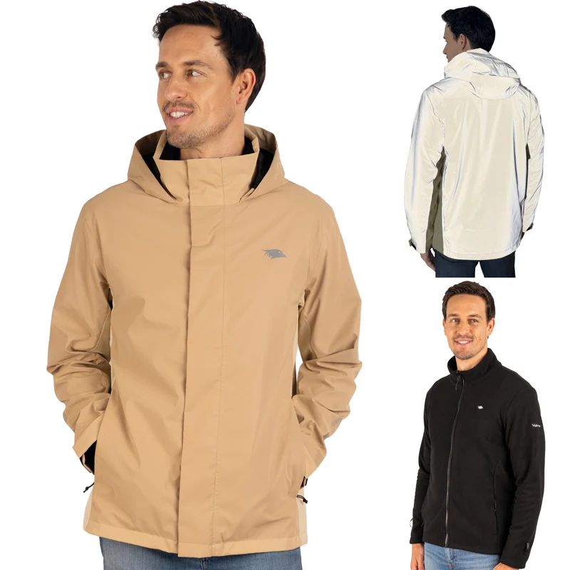 3in1 Smart Jacket - 100% reflektierend & wasserdicht mit Fleece Zipp-In - B-Ware