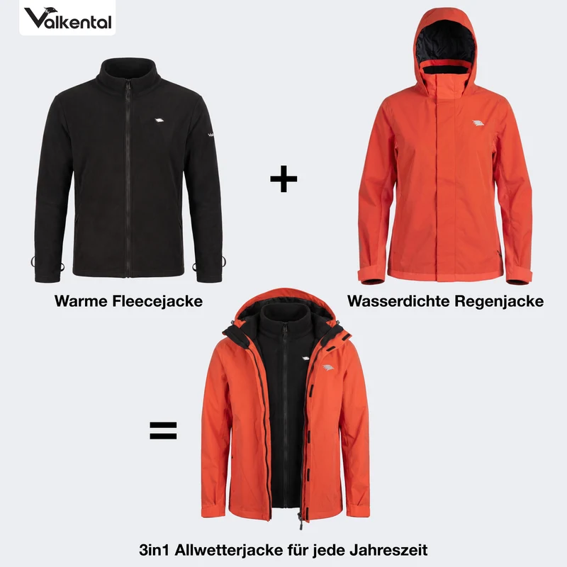 3in1 Smart Jacket - 100% reflektierend & wasserdicht mit Fleece Zipp-In - B-Ware