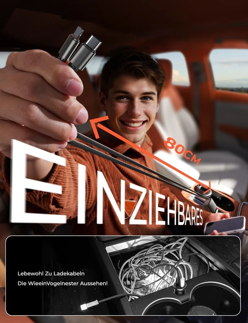 LISEN 4 in 1 Car Charger