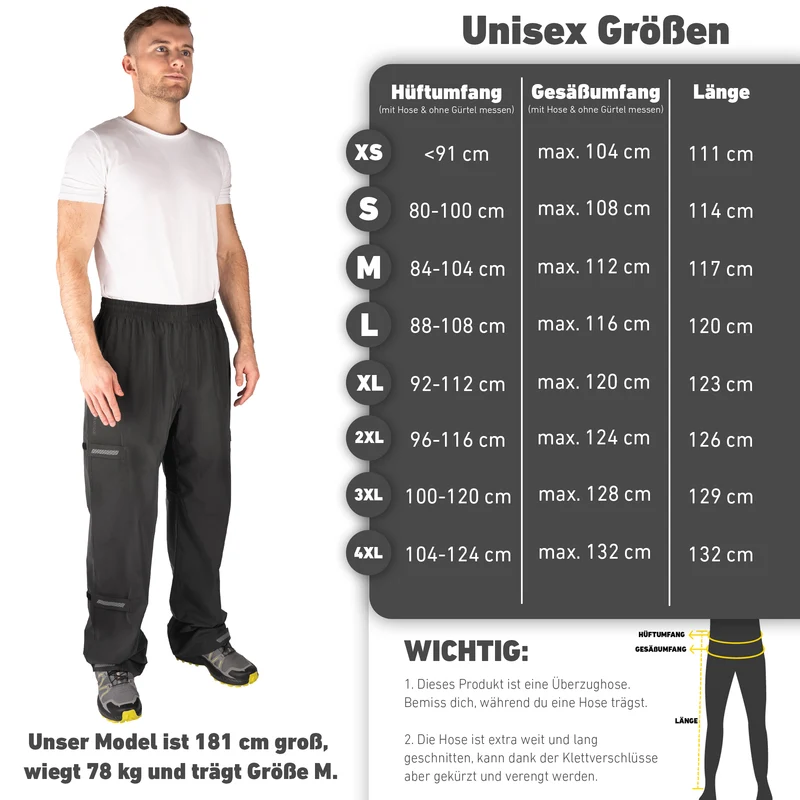 Ultimate Bike Pant - Reflektierende & Wasserdichte Regenhose - Unisex - B-Ware