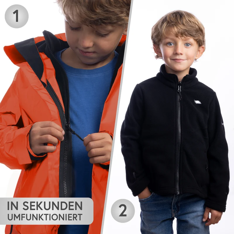 3in1 Smart Jacket - Reflektierende Jacke mit Fleece Zipp-In für Kinder & Jugendliche