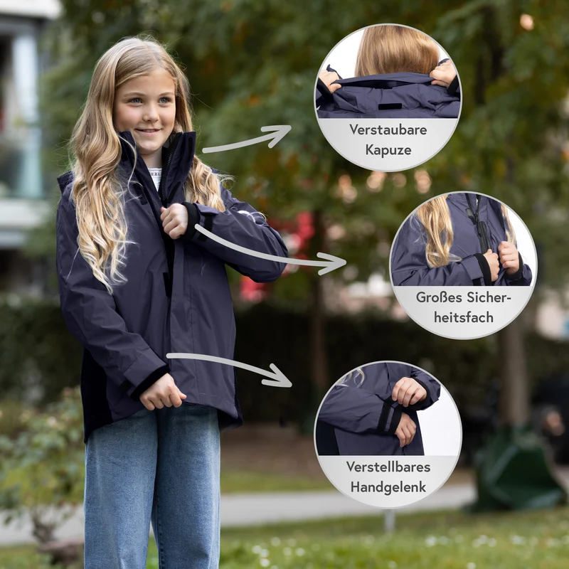 3in1 Smart Jacket - Reflektierende Jacke mit Fleece Zipp-In für Kinder & Jugendliche