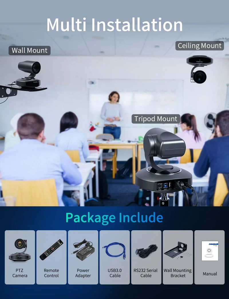 FEELWORLD 4K10X 4K PTZ-Kamera 10-fach optischer Zoom AI-Tracking HDMI USB IP-Fernbedienung POE unterstützt